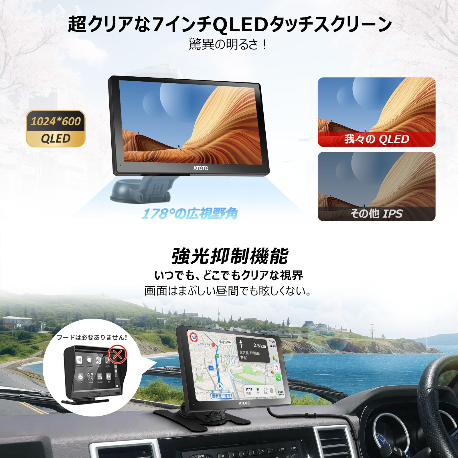 ATOTO P6 Androidナビ 9インチポータブルナビ Amazon.co.jp: ATOTO P6 Androidポータブルナビ 、9インチQLEDタッチ